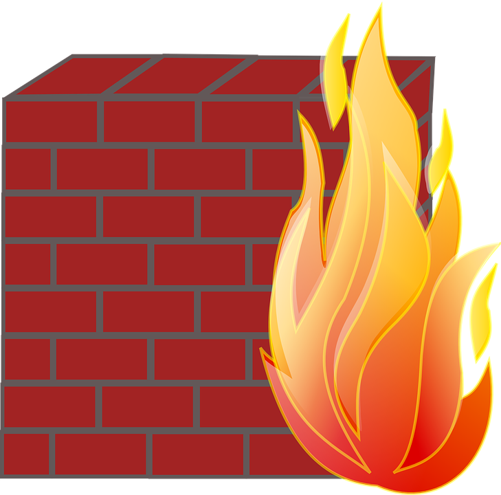 Flame On Brick Wall Vector PNG
