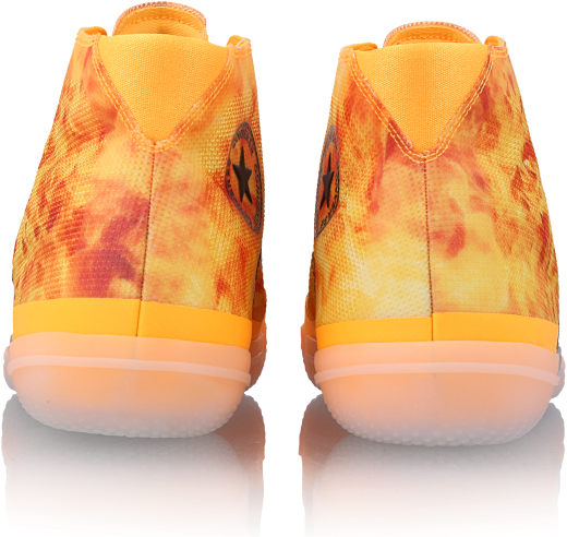 Flame Print Sneakers Rear View PNG