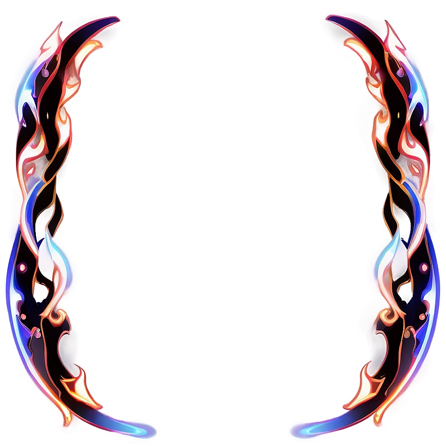 Flame Ribbon Border Png Wed37 PNG