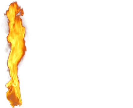 Flame Silhouette Against Blue Background PNG