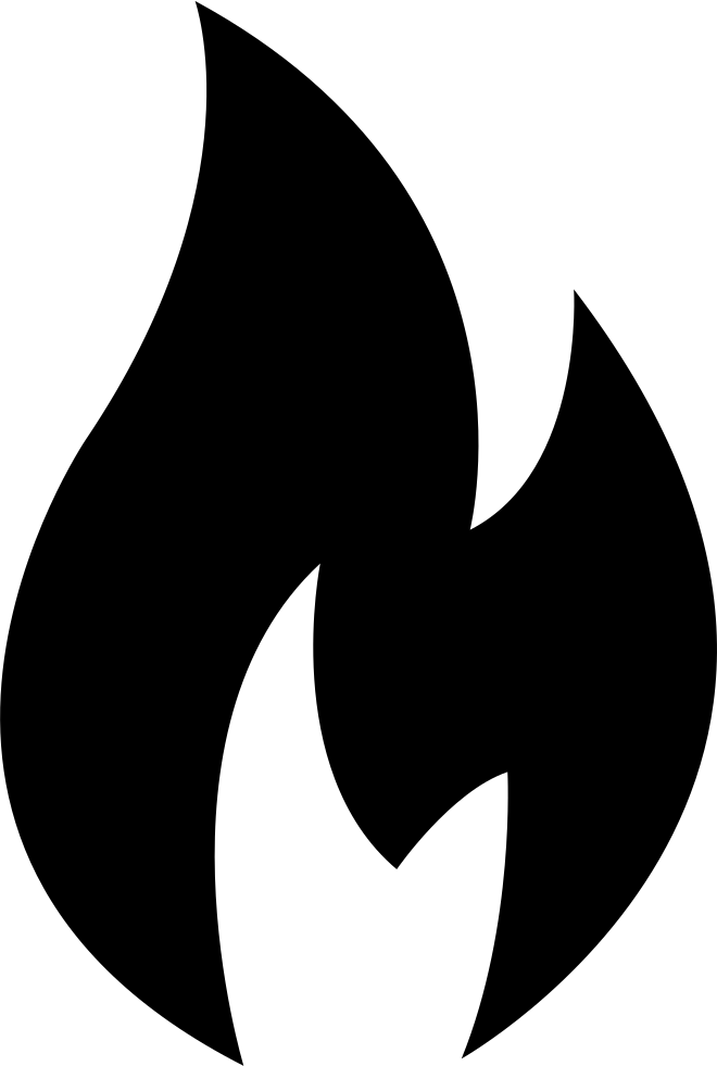 Flame Silhouette Icon PNG