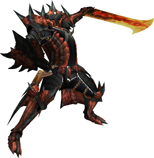 Flame Sword Armored Hunter PNG