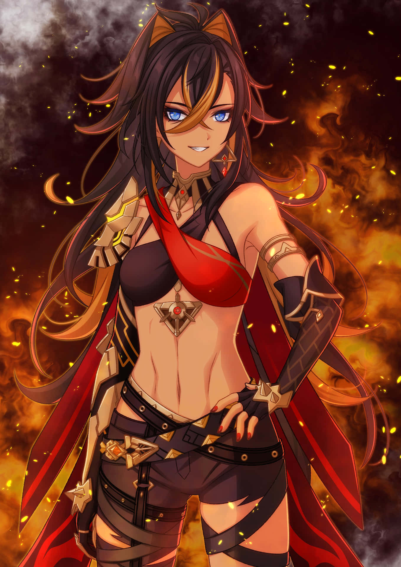 Flame Warrior Anime Art Wallpaper