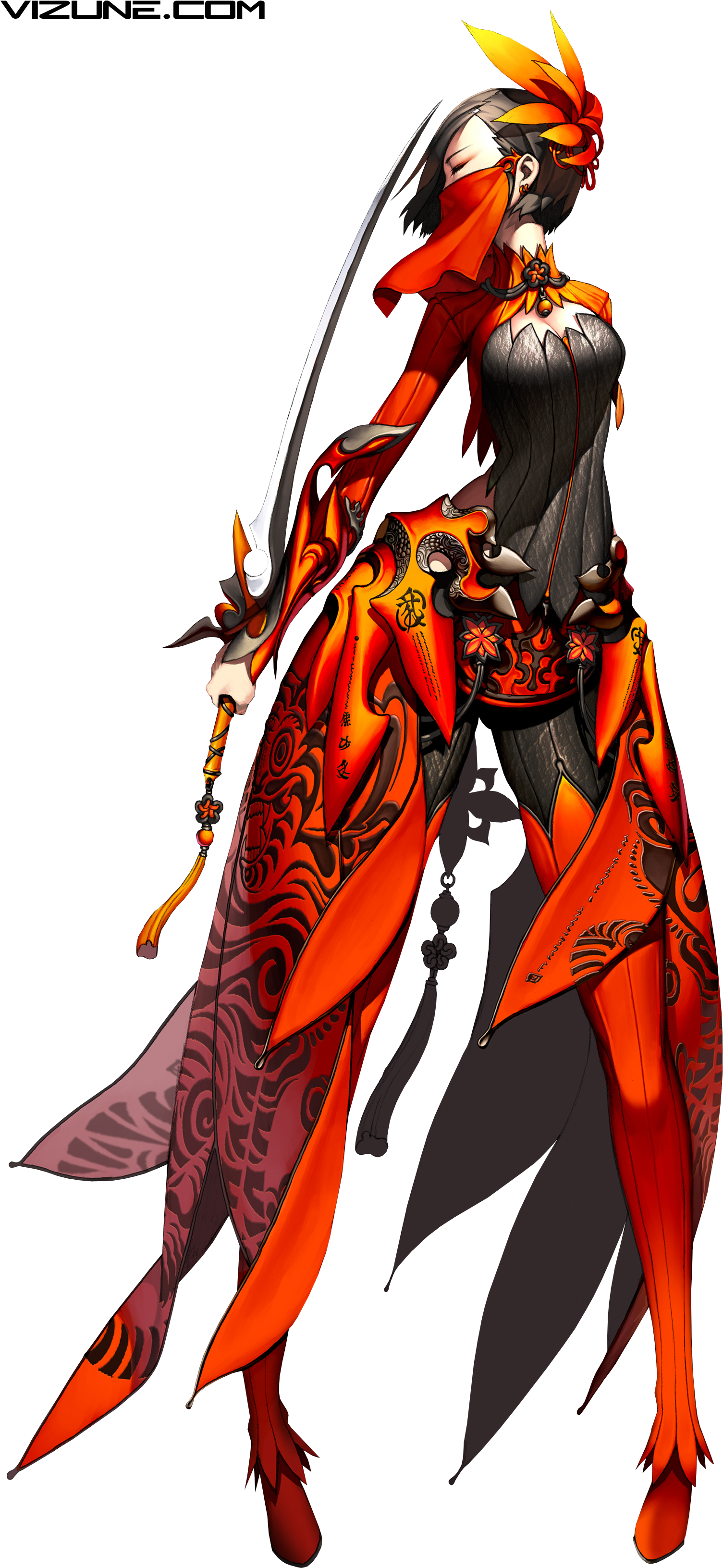 Flame Warrior Anime Character PNG