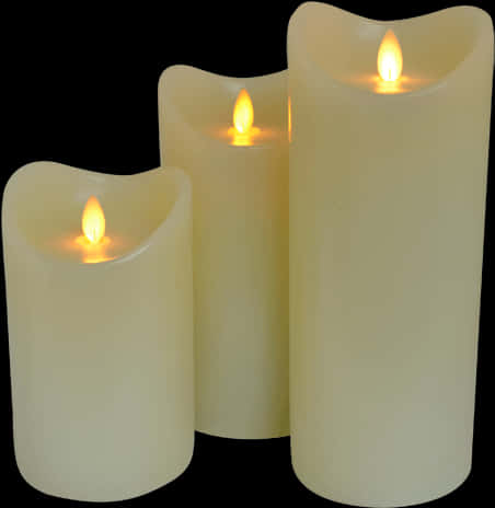Flameless L E D Candles Set PNG