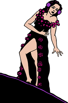 Flamenco Dancer Vector Illustration PNG