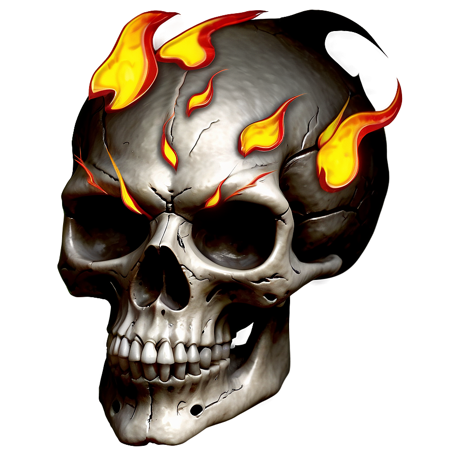 Flames Skull Face Image Png 06272024 PNG
