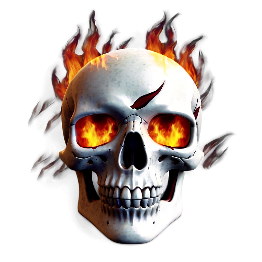 Flames Skull Face Image Png Eop PNG