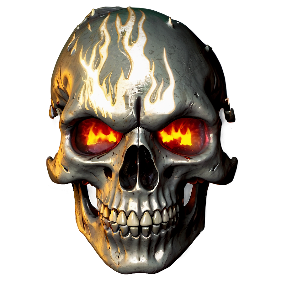 Flames Skull Face Image Png Qpd PNG
