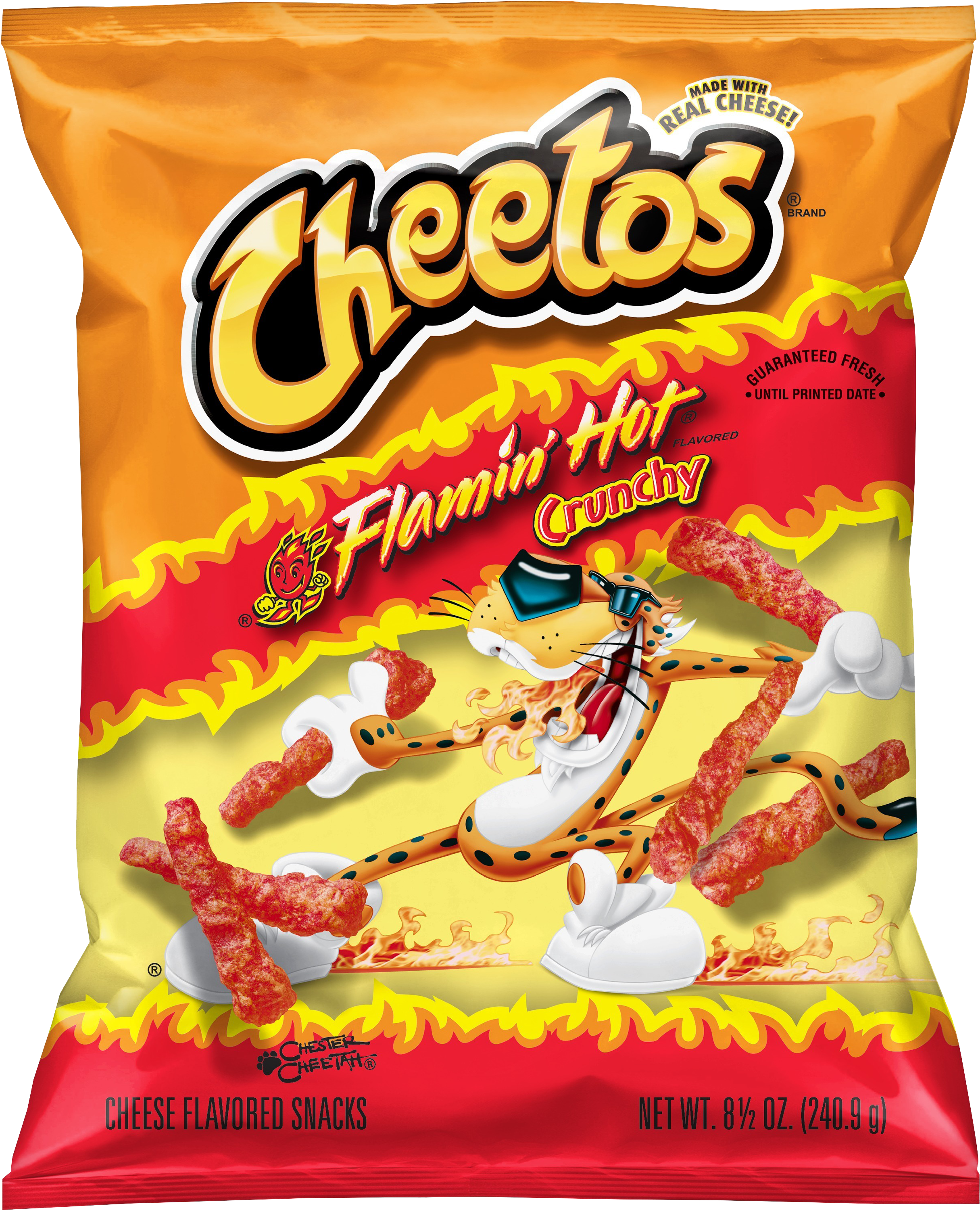 Flamin Hot Cheetos Crunchy Package PNG