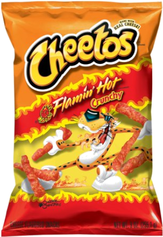 Flamin Hot Cheetos Crunchy Snack Package PNG