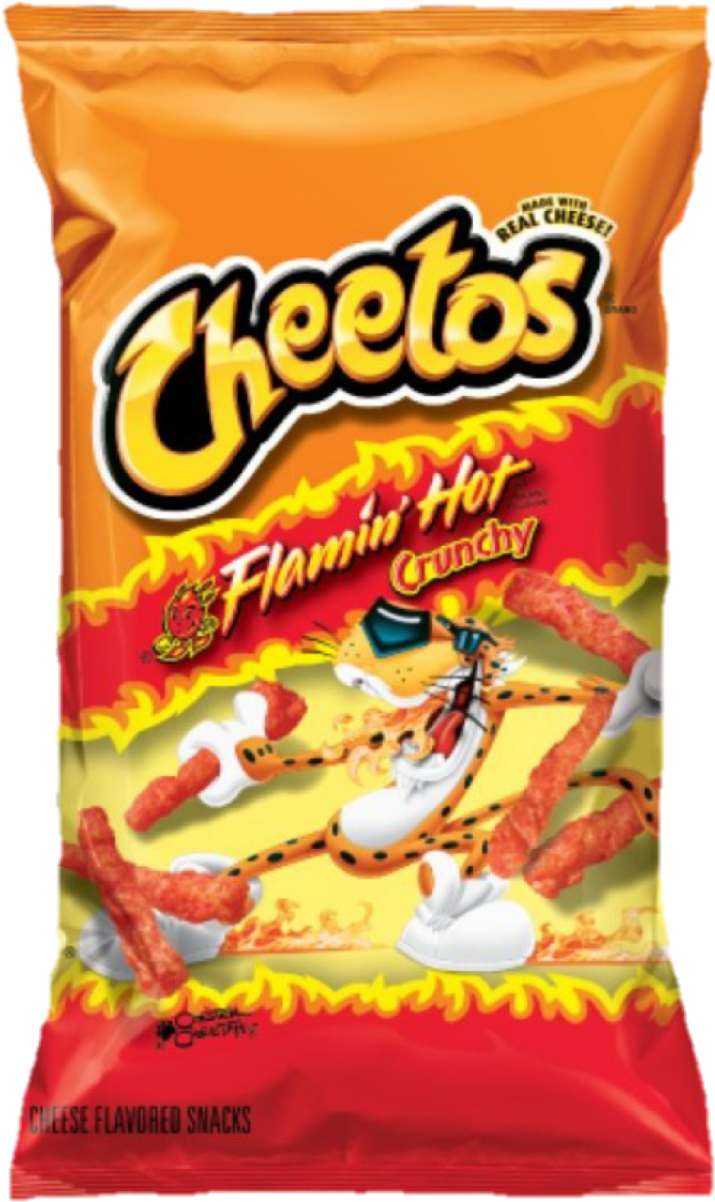 Flamin Hot Crunchy Cheetos Package PNG