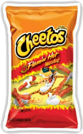 Flamin Hot Crunchy Cheetos Package PNG