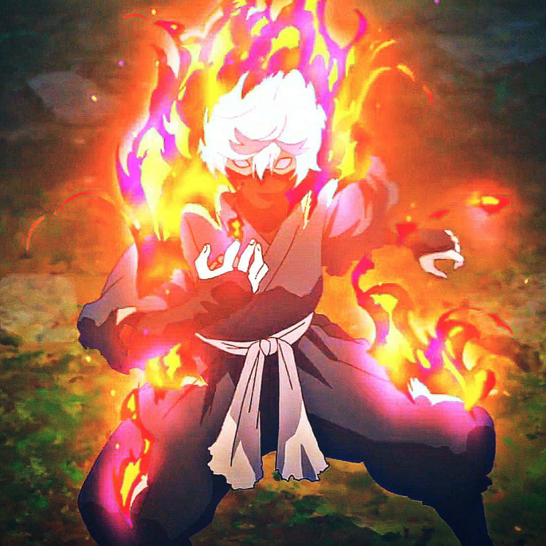 Flaming Anime Character Wallpaper