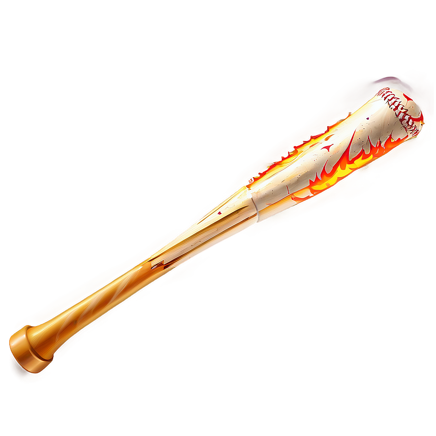 Flaming Baseball Bat Png 05242024 PNG