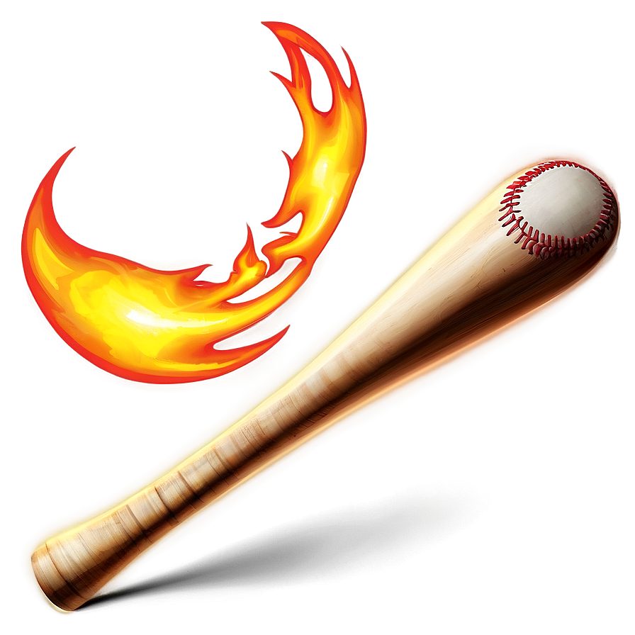 Flaming Baseball Bat Png 05242024 PNG