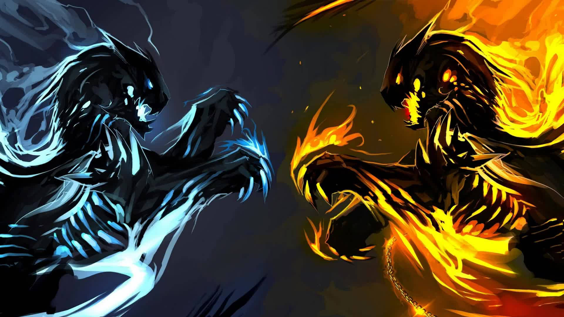 Flaming Beasts Animated Wallpaper