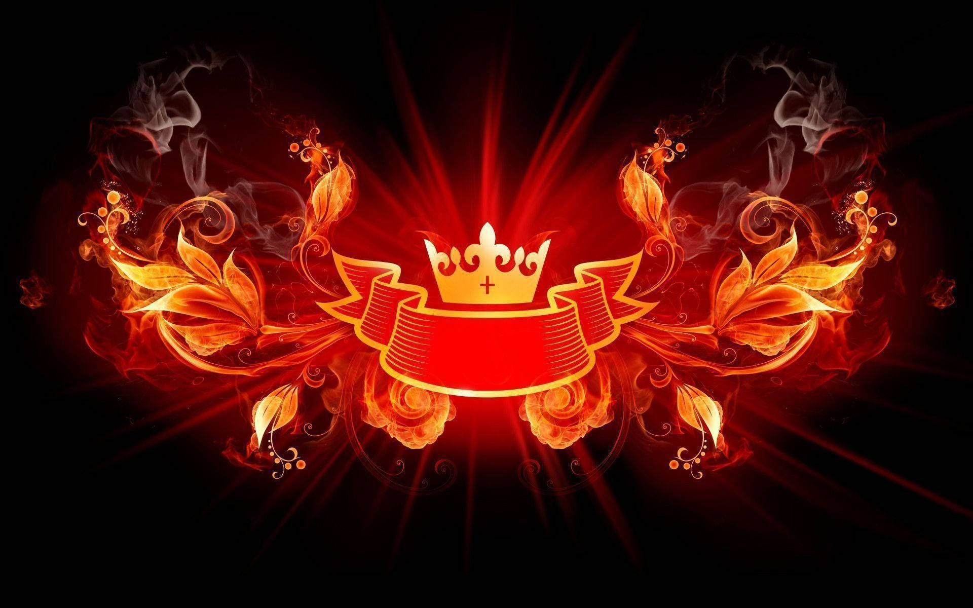 Flaming Black King Crown Wallpaper
