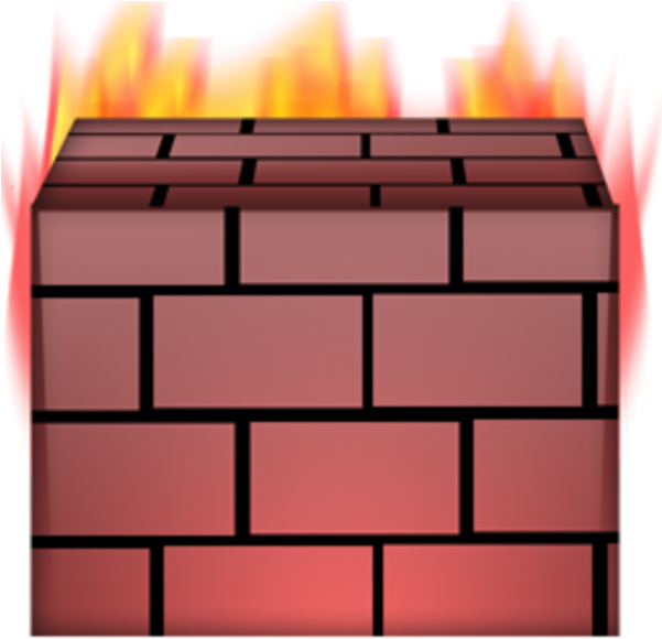 Flaming Brick Wall Illustration PNG