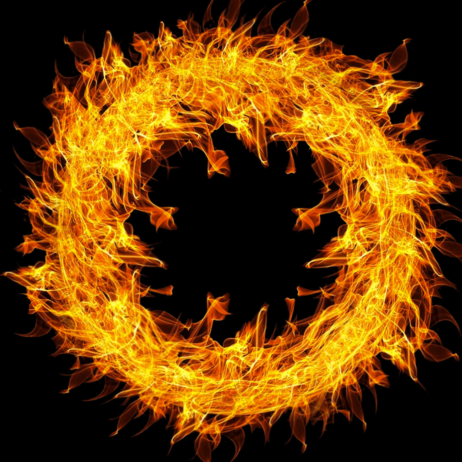 Flaming_ Circle_ Abstract PNG