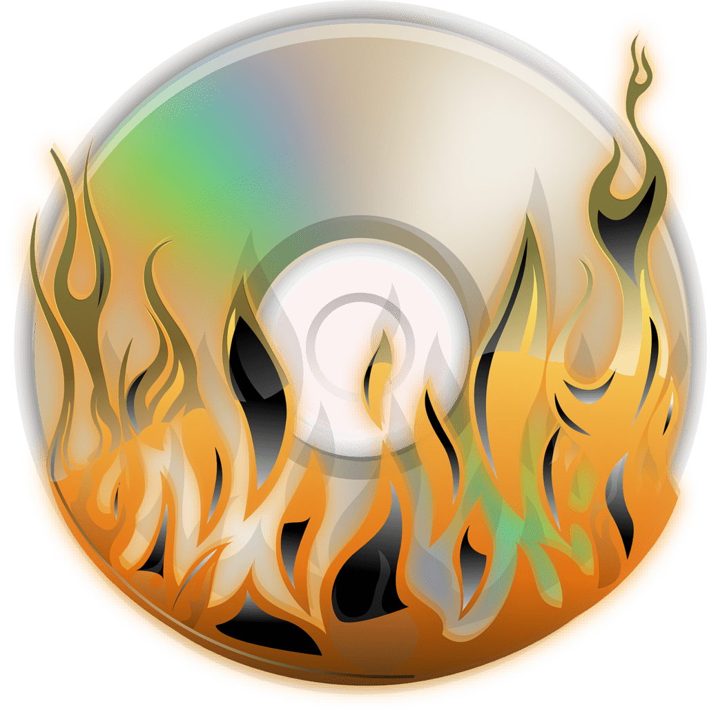Flaming Compact Disc Illustration PNG