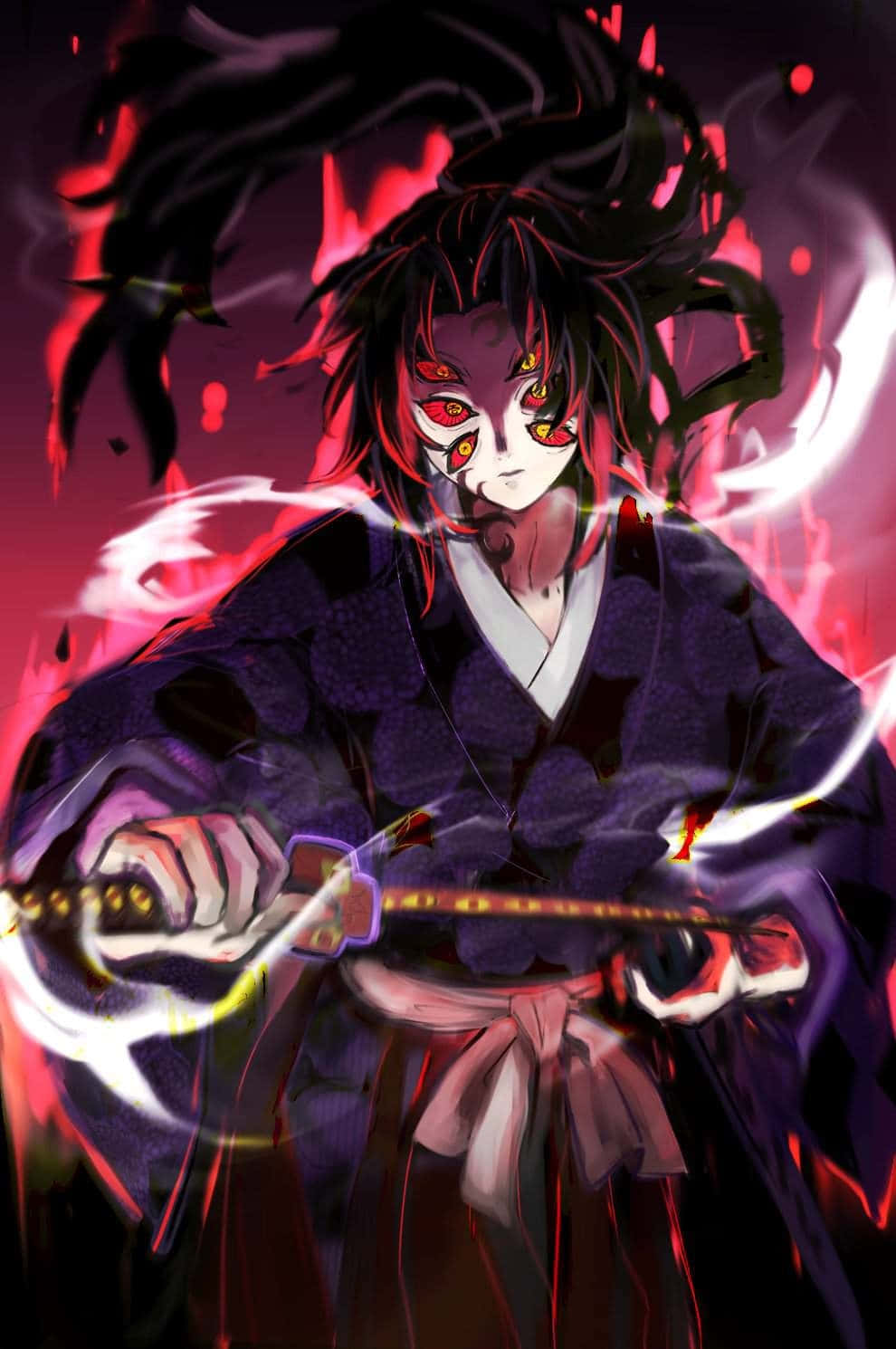 Flaming Demon Samurai Art Wallpaper