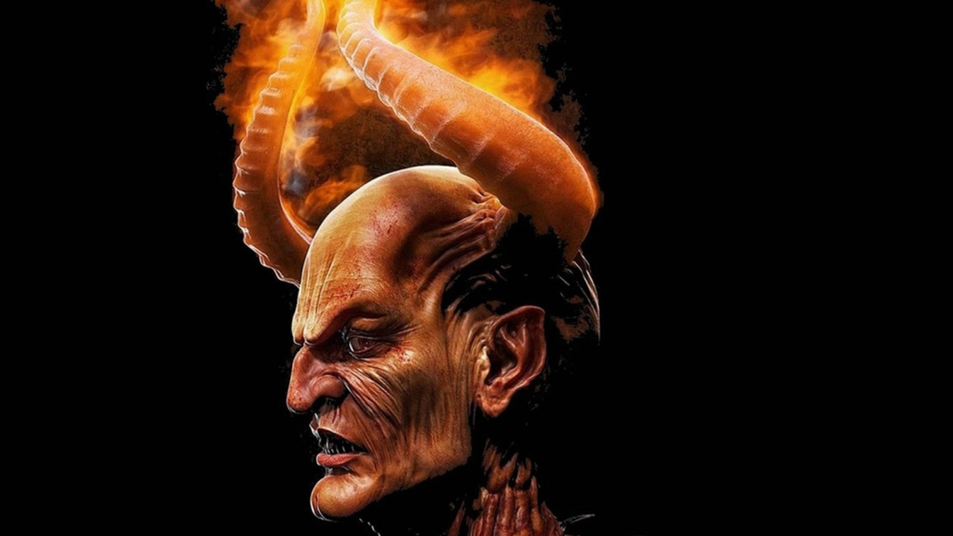 Flammende Devil Horns Wallpaper