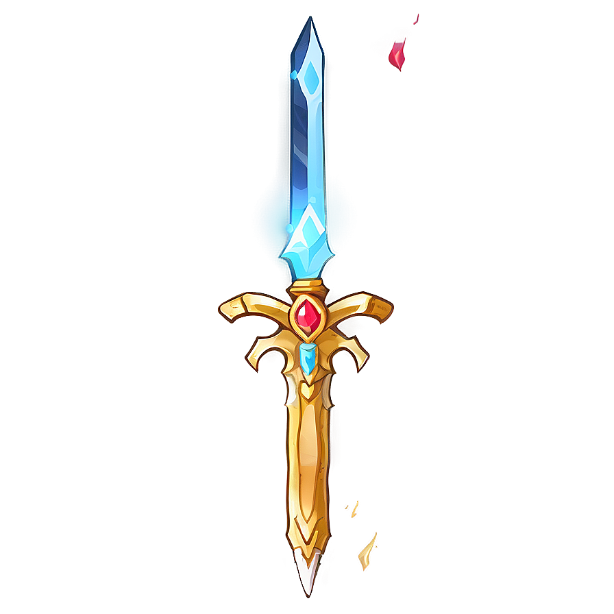 Flaming Diamond Sword Png 05252024 PNG