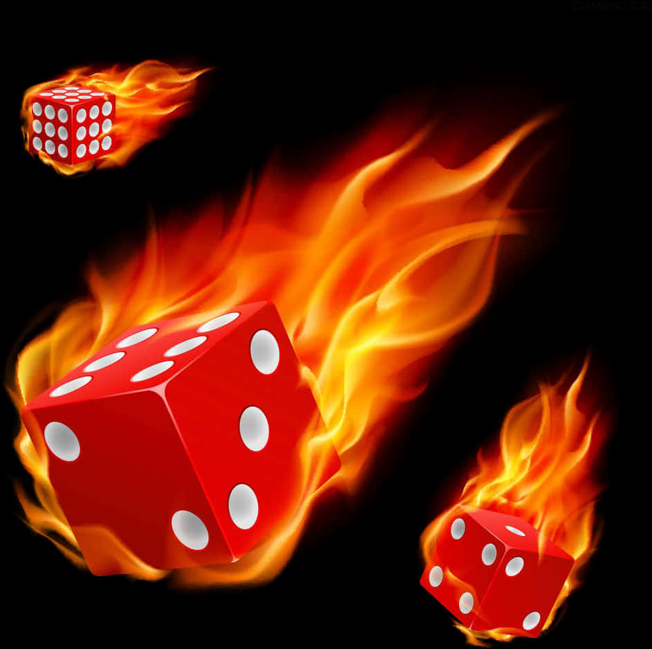 Flaming Dice Artwork PNG