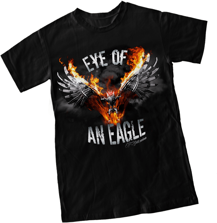 Flaming Eagle Graphic T Shirt Design PNG