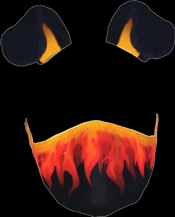 Flaming Face Filter Graphic PNG