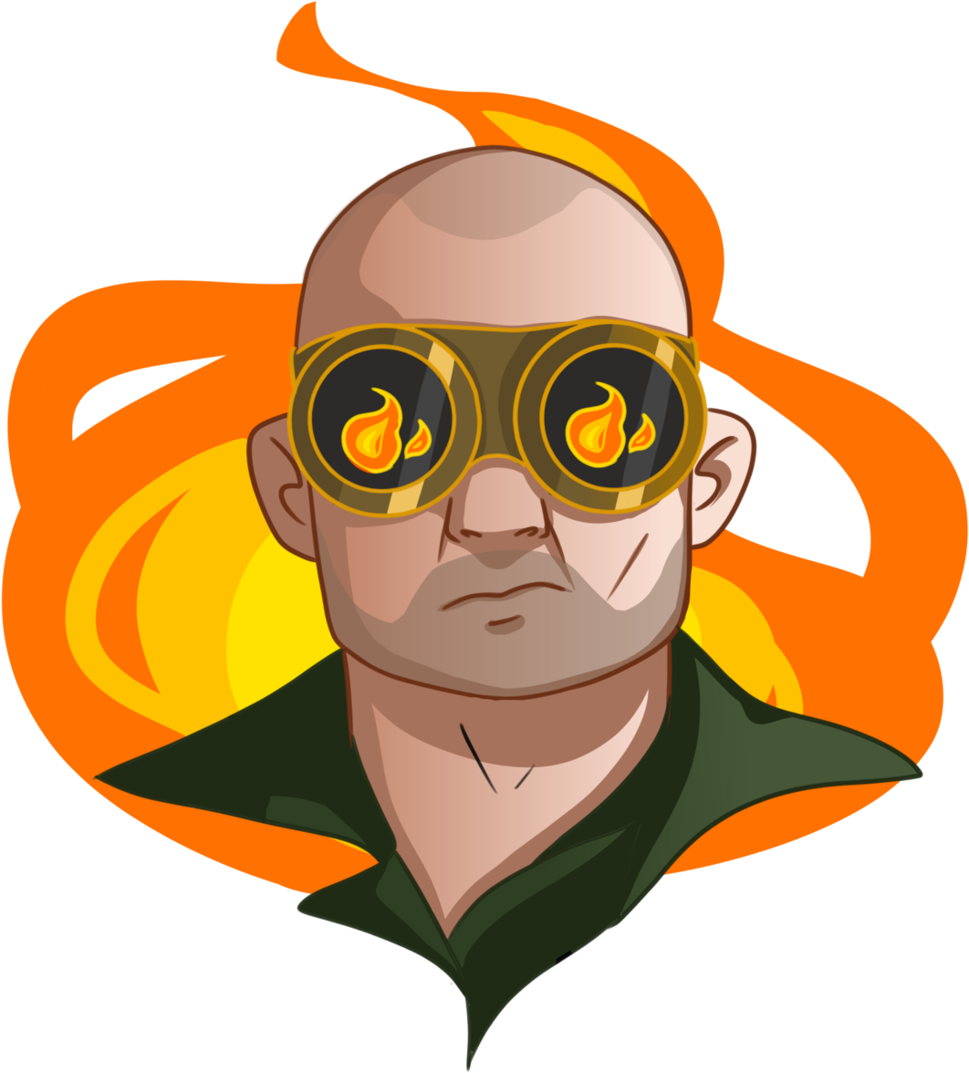 Flaming Gaze Character PNG