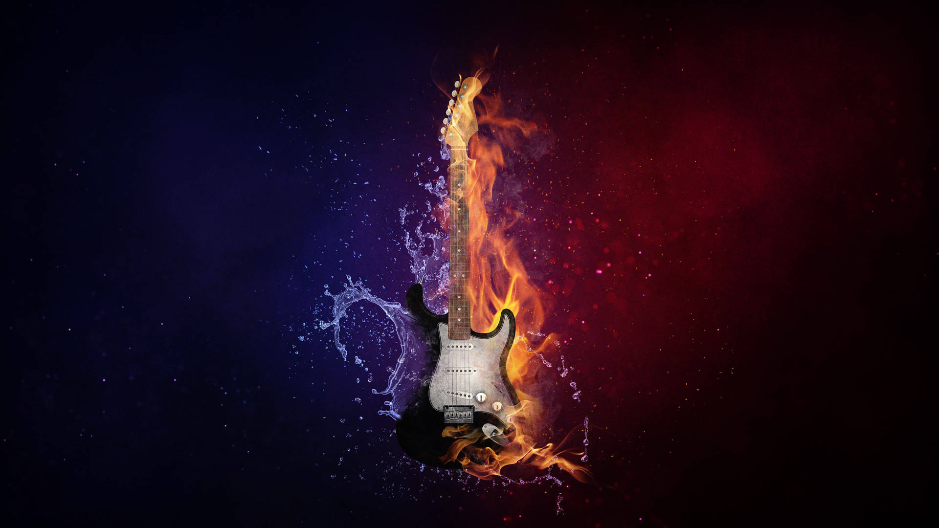 Flaming Guitar Chromebook Background Wallpaper