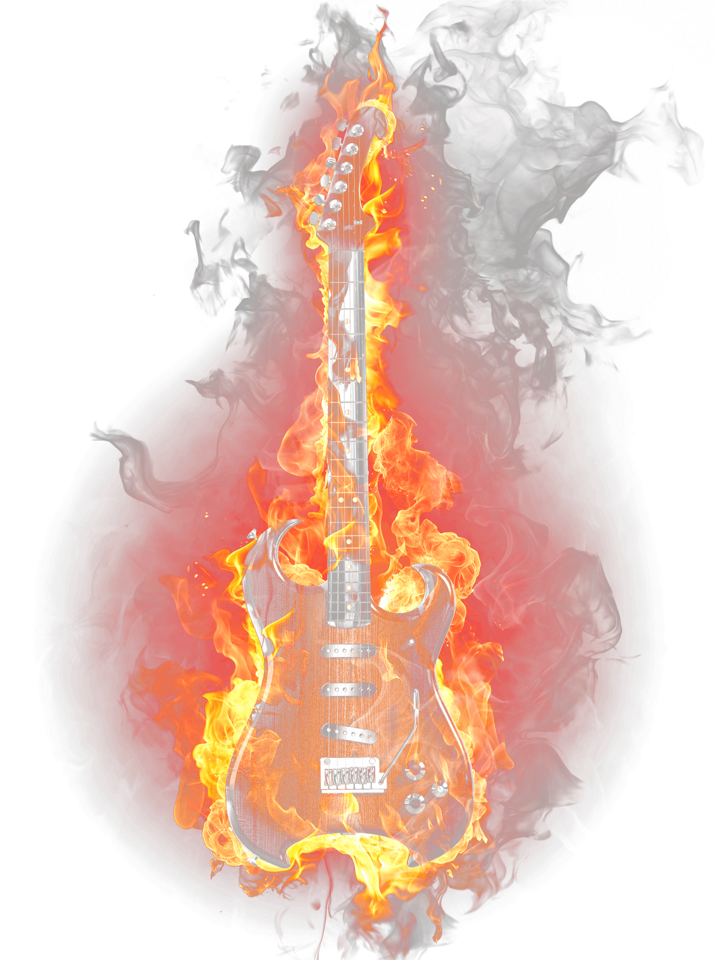 Flaming Guitar Graphic PNG