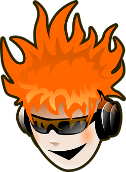 Flaming Hair Character Avatar PNG