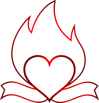 Flaming Heart Graphic PNG