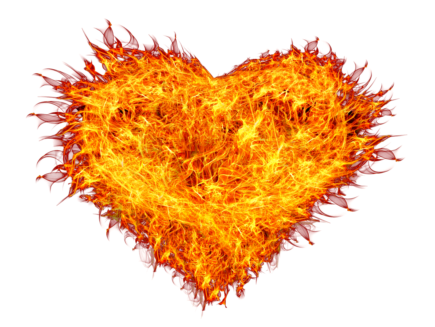 Flaming Heart Illustration PNG