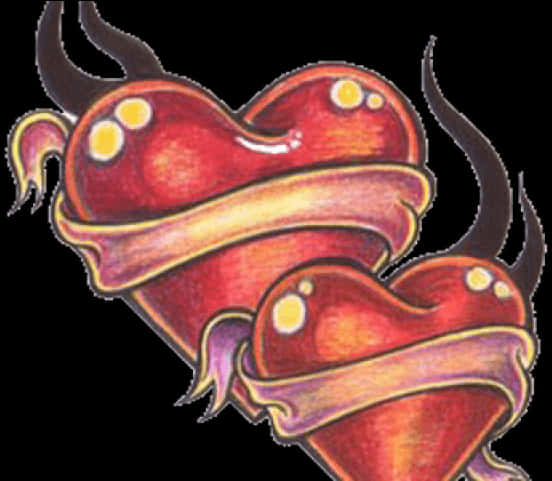 Flaming Heart Tattoo Design PNG