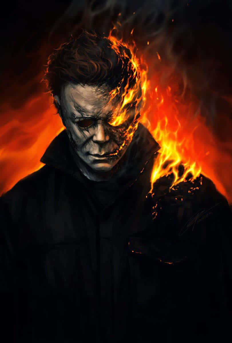 Flaming_ Horror_ Movie_ Character Wallpaper