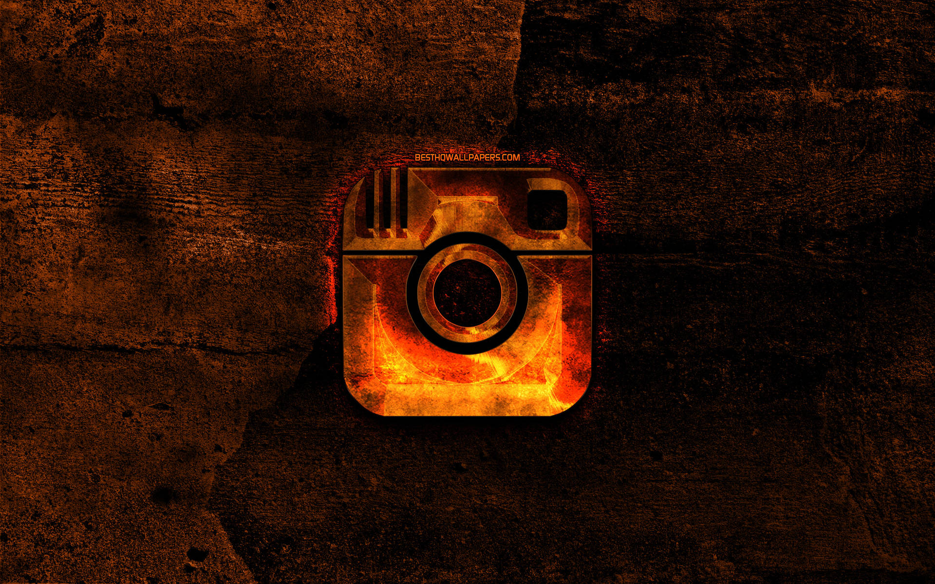Flaming Instagram Icon Wallpaper