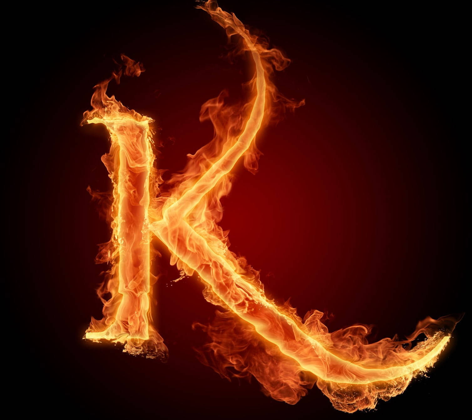 Flaming K Alphabet Wallpaper