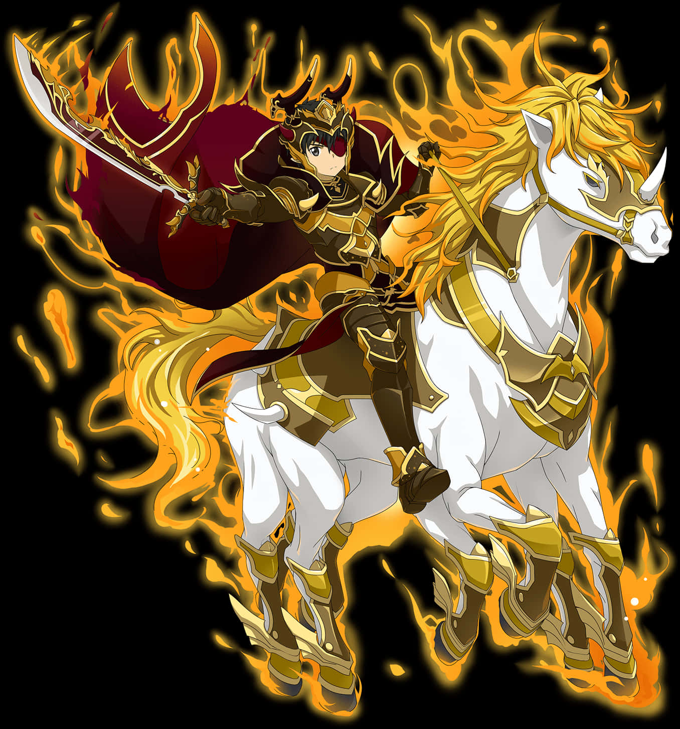 Flaming Knight Rider Artwork PNG