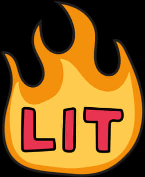 Flaming L I T Graphic PNG