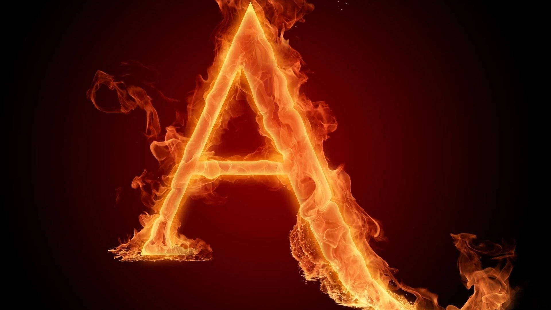 Flaming Letter A In Alphabet Wallpaper