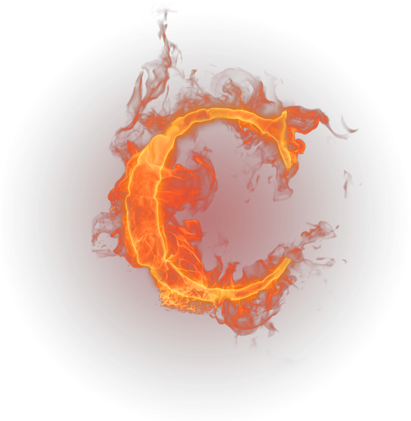 Flaming Letter C PNG