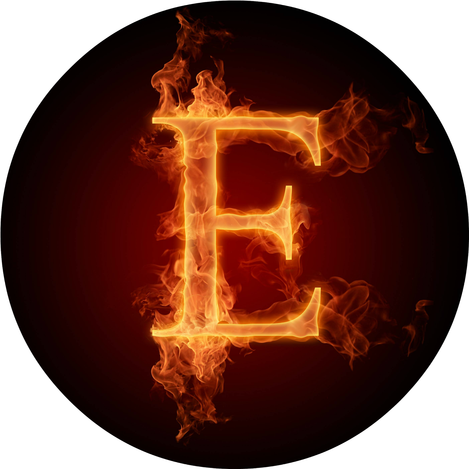 Flaming Letter E PNG