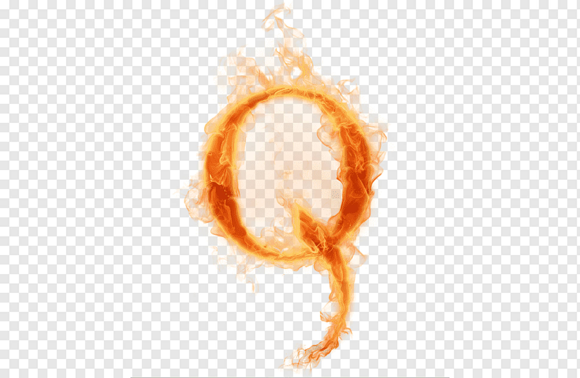 Flaming Letter Q Wallpaper