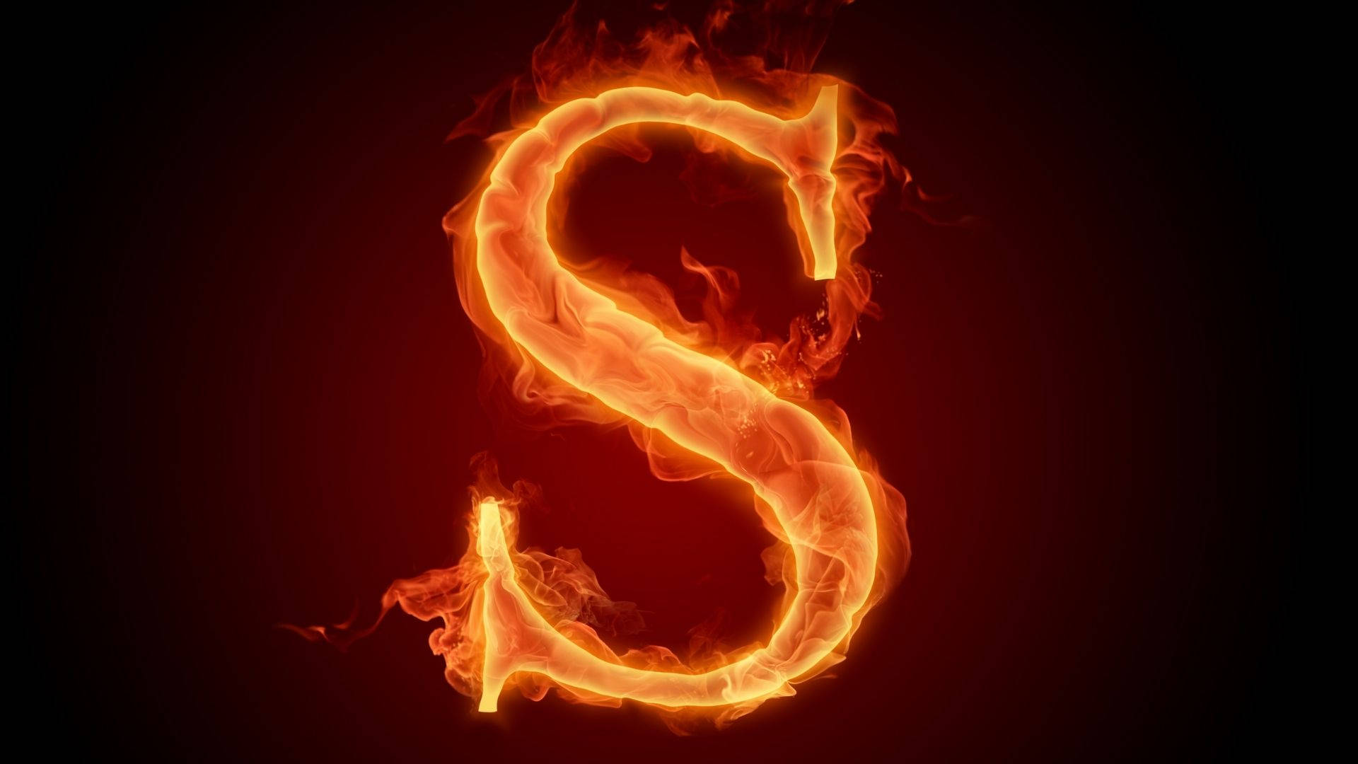Flaming Letter S Alphabet Picture
