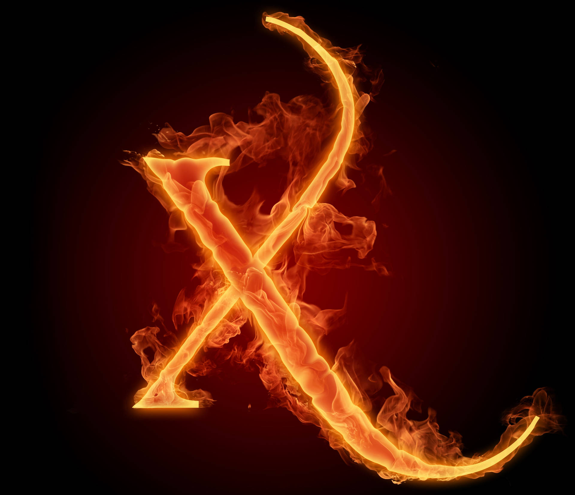 Flaming Letter X Wallpaper