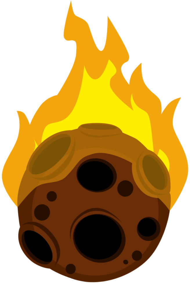 Flaming Meteor Cartoon PNG